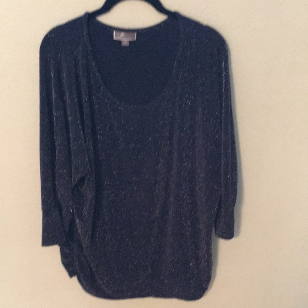J & M Navy/Silver Dress Top